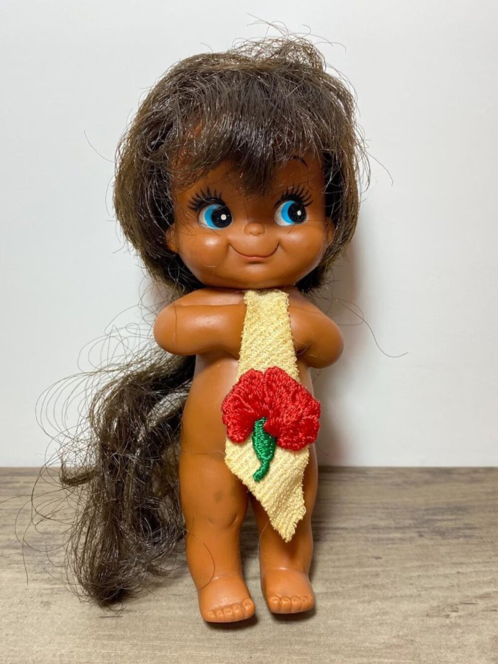 Vintage Hawaiian Girl Doll Japan Rubber Plastic Souvenir